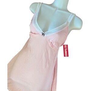 NWT‎ Y2K 2000s style Cosmopolitan Pink Lace Trim Nightgown Sleep Dress